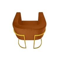 Kit 2 Poltronas Decorativa Sala De Estar Base De Ferro Dourada Veludo Terracota Laranja