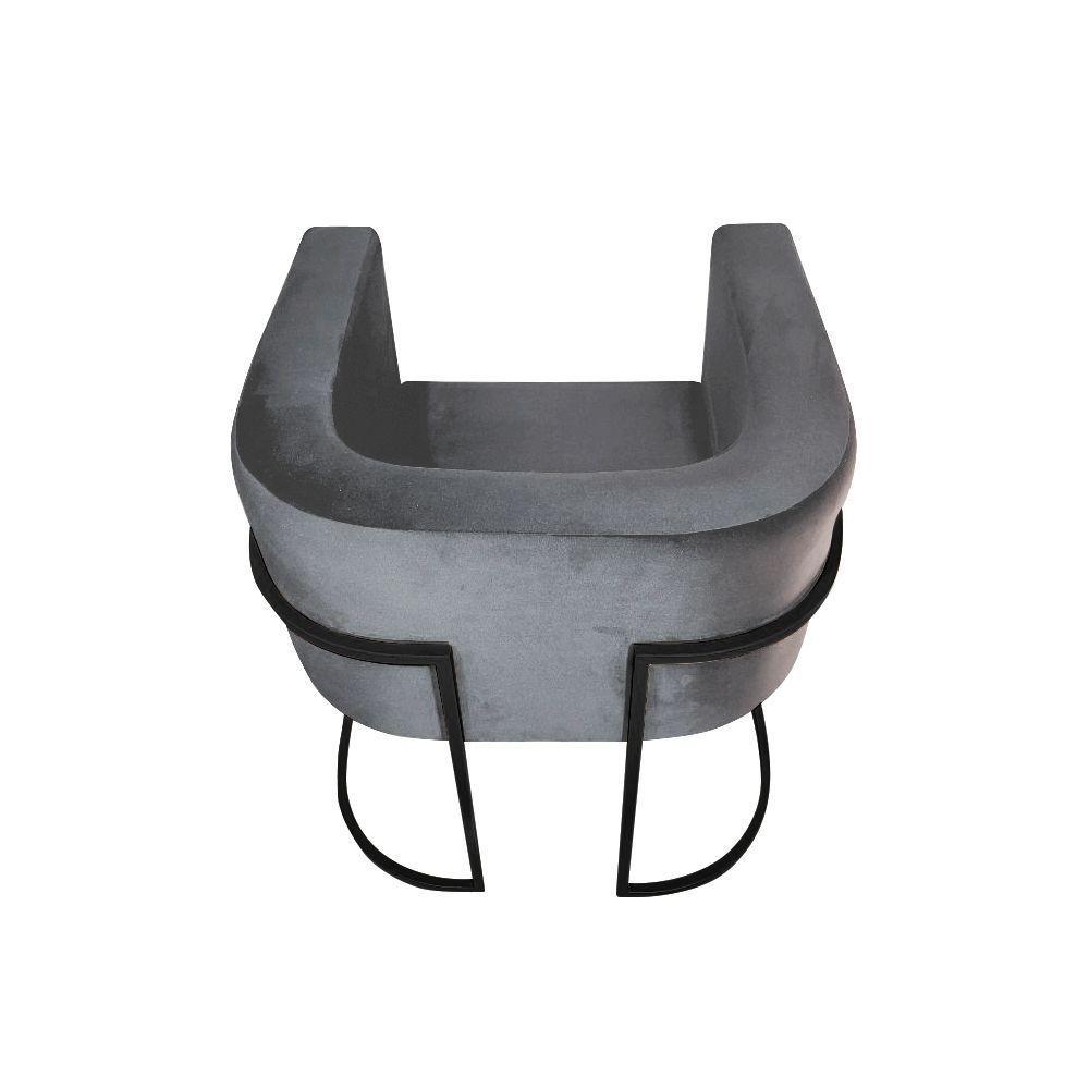 Kit 6 Cadeiras De Jantar Premium Base De Ferro Preta Veludo Cinza - 4