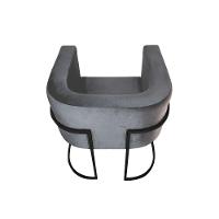 Kit 6 Cadeiras De Jantar Premium Base De Ferro Preta Veludo Cinza