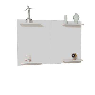 Painel TV Até 50 Pol Em MDF Com Prateleiras Para Decoração Branco