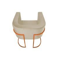 Kit 4 Poltronas Decorativa Sala De Estar Base De Ferro Cobre Veludo Bege