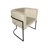 Kit 6 Cadeiras De Jantar Premium Base De Ferro Preta Veludo Bege - 2