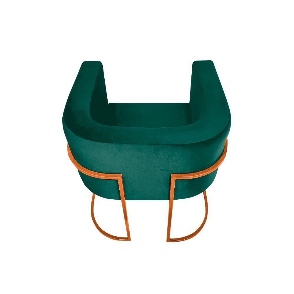 Kit 8 Poltronas Decorativa Sala De Estar Base De Ferro Cobre Veludo Verde - 4