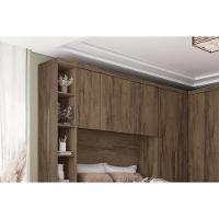 Armário Ponte Modulado Aéreo Casal-queen 167cm Rizon-linea C- 4 Portas Cumaru-fendi - Novo Horizonte - 5