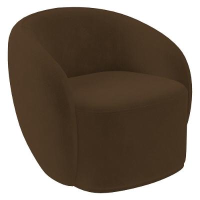 Poltrona Para Sala De Estar Orgânica Kit Com 2 Garbin K04 Veludo Marrom - Mpozenato