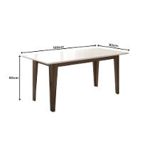 Conjunto Sala De Jantar Retangular Mesa Liz 160cm E 06 Cadeiras Josi Amêndoa Com Off White - 5