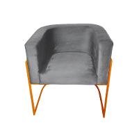 Kit 2 Cadeiras De Jantar Premium Base De Ferro Cobre Veludo Cinza - 3