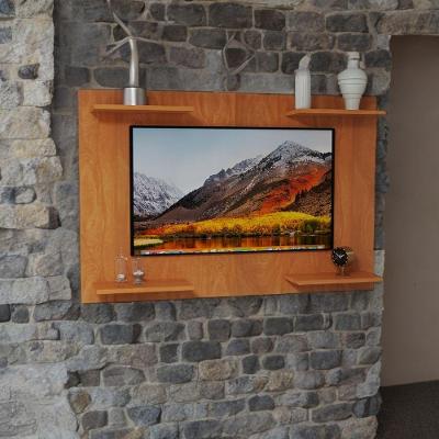 Painel De TV 50 Pol Minimalista Com Prateleira Cor Cerejeira