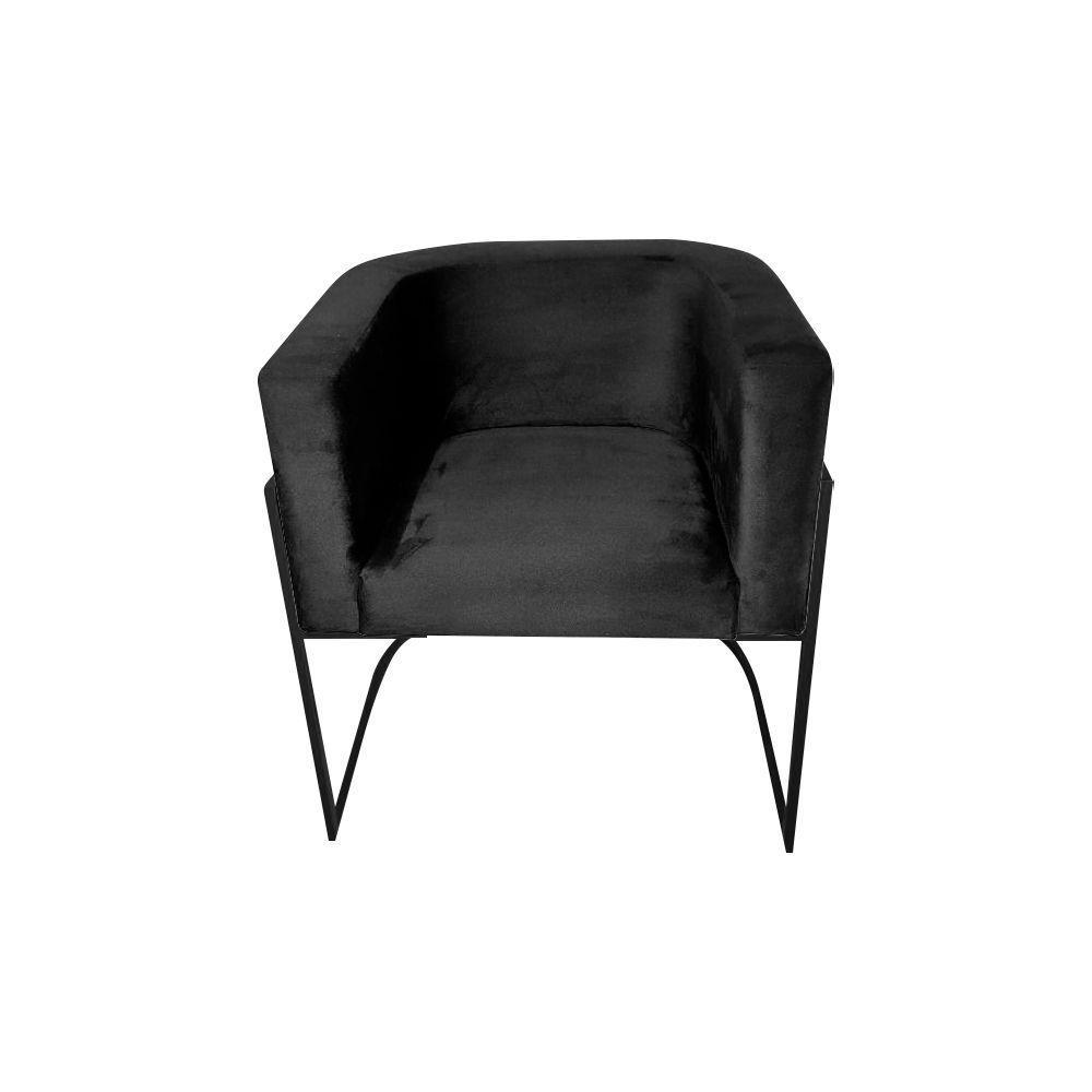 Kit 4 Cadeiras De Jantar Premium Base De Ferro Preta Veludo Preto - 3