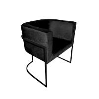 Kit 4 Cadeiras De Jantar Premium Base De Ferro Preta Veludo Preto - 2