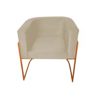 Kit 4 Cadeiras De Jantar Premium Base De Ferro Cobre Veludo Bege - 3