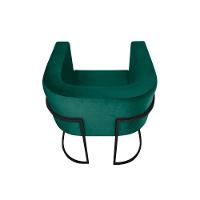 Kit 4 Poltronas Decorativa Sala De Estar Base De Ferro Preta Veludo Verde