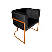 Kit 4 Cadeiras De Jantar Premium Base De Ferro Cobre Veludo Preto - 2