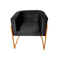 Kit 4 Cadeiras De Jantar Premium Base De Ferro Cobre Veludo Preto - 3