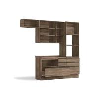 Cozinha Completa Maxxi 5 Peças (2aéreo+1balcão+1paneleiro+1complemento) C5p23 Nogal - Kappesberg