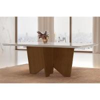 Mesa P- Cozinha Nevada C- Tampo 180x90cm Madeirado Vidro Canto Curvo - Imbuia-off White - Rufato - 1