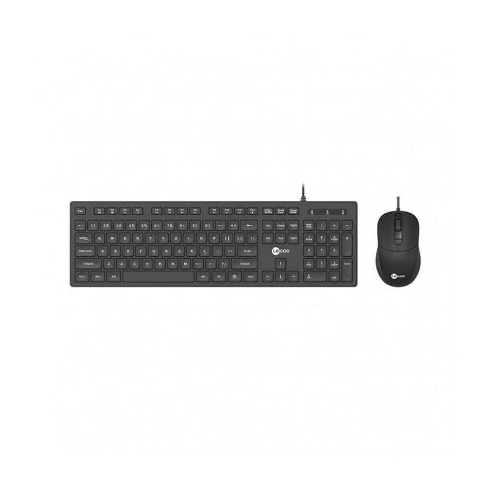 Kit Teclado E Mouse Com Fio Cm102 Preto Lecoo - 1