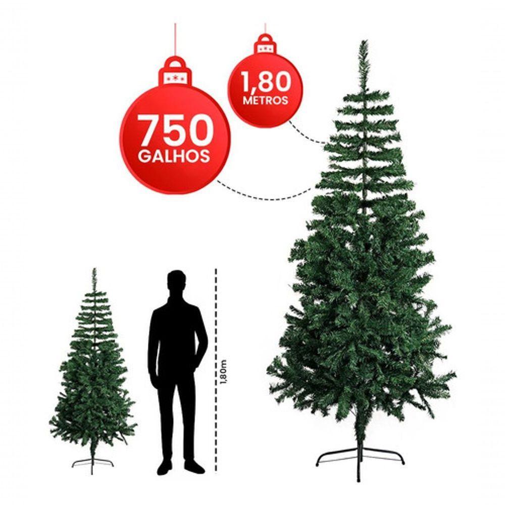 Árvore De Natal De 180cm Com 750 Galhos Verdes, Pinheiro Luxuoso - 3