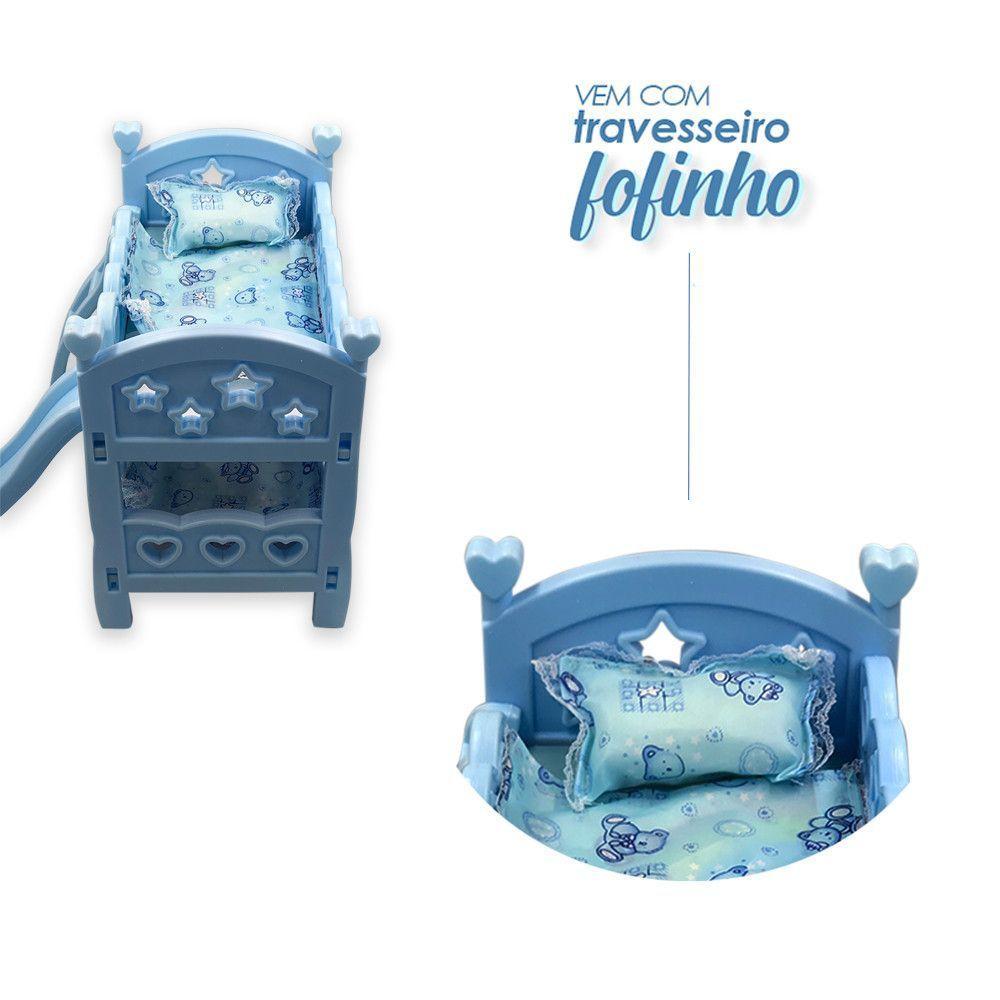 Berço De Brinquedo Diversão Garantida Com Escorregador Azul - 2