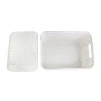 Caixa Organizadora Rattan Cesto Branco Com Tampa 7 Litros - 2