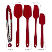 Conjunto De Utensílios De Cozinha Em Silicone Unyhome 5 Peças, Vermelho