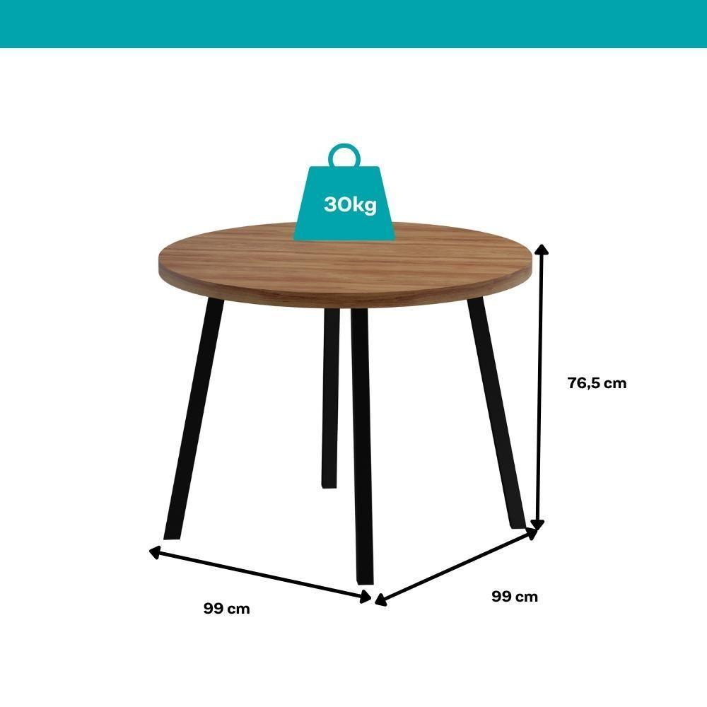 Conjunto Sala De Jantar 4 Cadeiras Dália Carraro Nogal Preto - 2