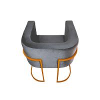 Kit 10 Poltronas Decorativa Sala De Estar Base De Ferro Cobre Veludo Cinza