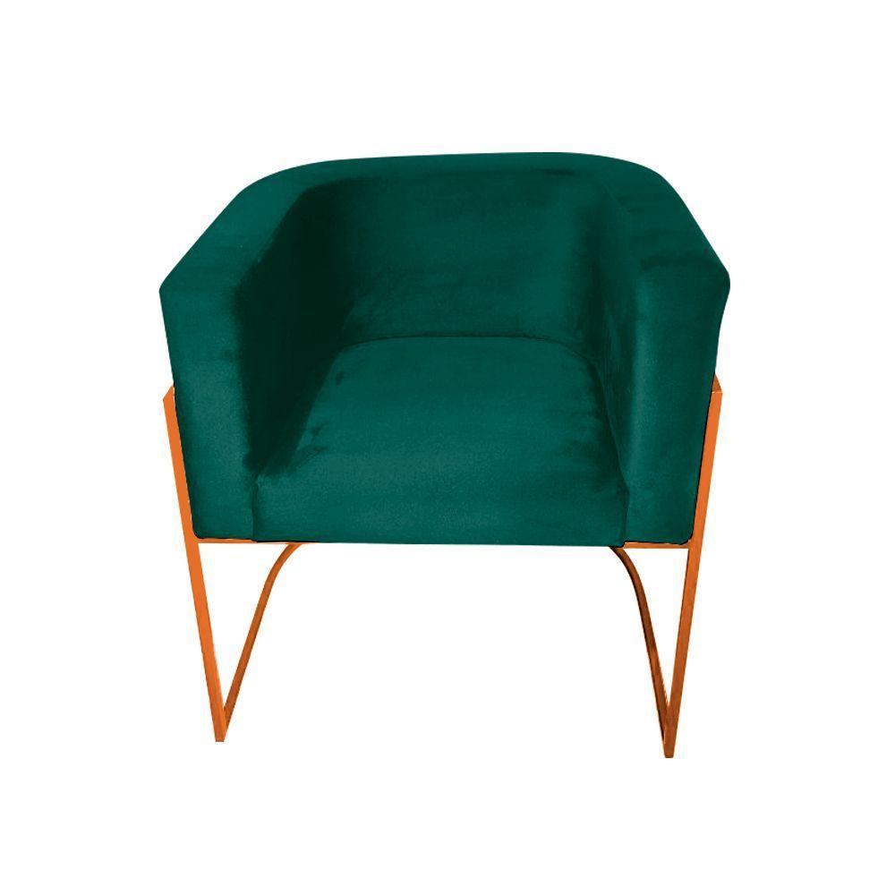 Kit 10 Cadeiras De Jantar Premium Base De Ferro Cobre Veludo Verde - 3