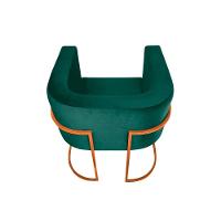 Kit 10 Cadeiras De Jantar Premium Base De Ferro Cobre Veludo Verde