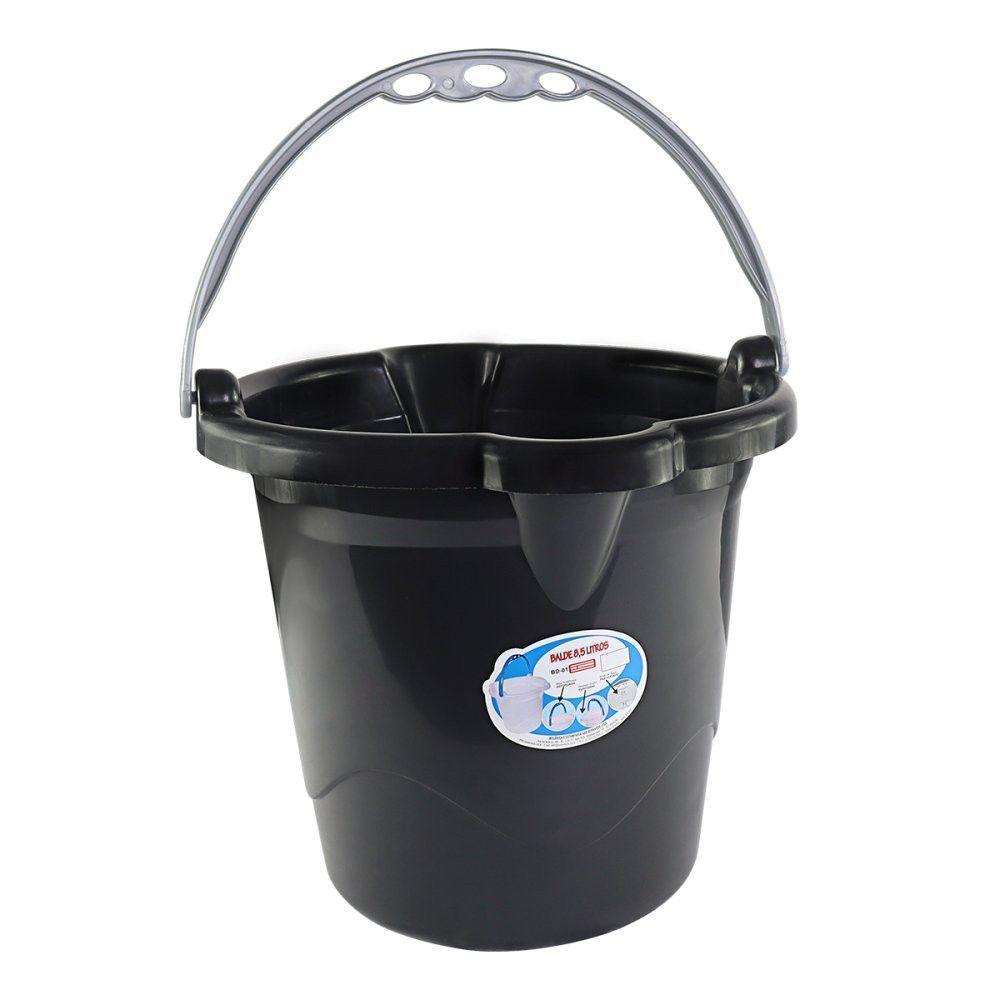 Balde 8,5 Litros Preto Com Alça - 1