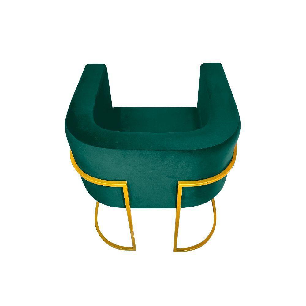 Kit 10 Cadeiras De Jantar Premium Base De Ferro Dourada Veludo Verde - 4