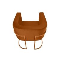 Kit 10 Poltronas Decorativa Sala De Estar Base De Ferro Cobre Veludo Terracota Laranja