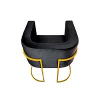 Kit 10 Cadeiras De Jantar Premium Base De Ferro Dourada Veludo Preto