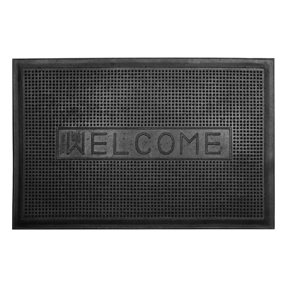 Capacho De Borracha Antiderrapante Ecco 23 Preto 0,40x0,60m - 1