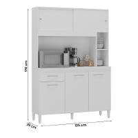 Armario Cozinha Ceara Com 5 Portas Branco Branco - 3