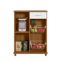 Fruteira Com 2 Cestos Belize New Freijo E Branco Notavel Freijo Com Branco - 3