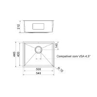 Cuba De Embutir/sobrepor Bistrô Docol 50x40x20 Cm Aço Inox Escovado - 3