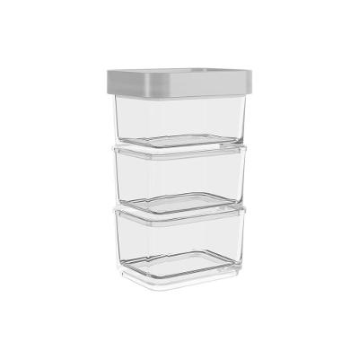 Pote Micro Trio 300 Ml Modular Cor Natural Linha Clear/coza Natural