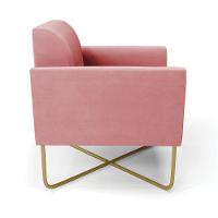 Poltrona Base X Industrial Dourado Marisa Suede D03 Rose - 3