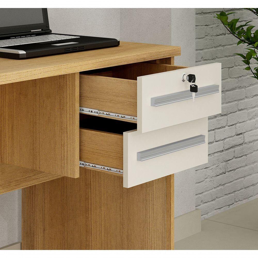 Escrivaninha Mesa Para Computador Byte 2 Gavetas Com Chave Valdemoveis - 3