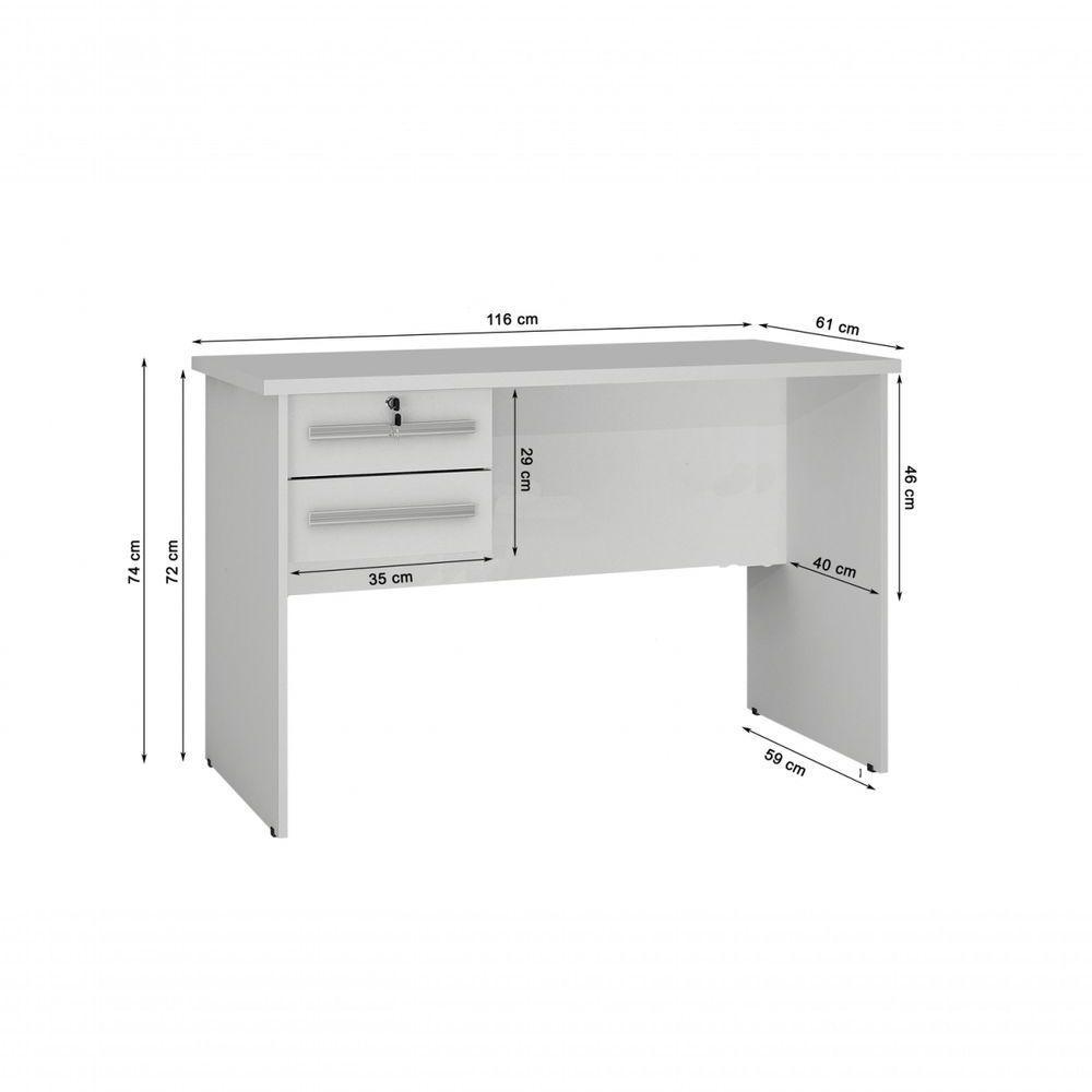 Escrivaninha Mesa Para Computador Byte 2 Gavetas Com Chave Valdemoveis - 4