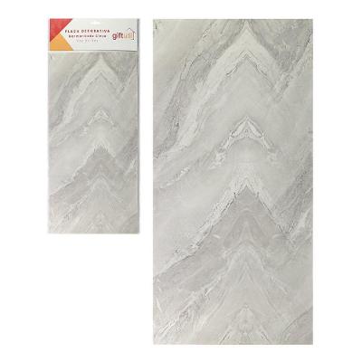 Placa Decorativa Papel De Parede Marmorizada Cinza 30x60cm