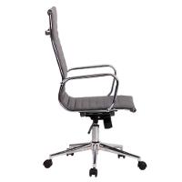 Cadeira Escritório Giratória Diretor Alta Sevilha Esteirinha Rivatti Pu Cinza Base Rodízio Cromado - 3