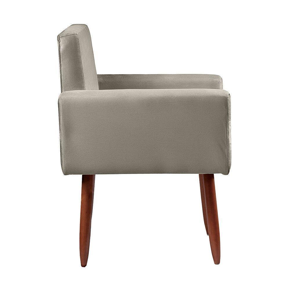 Kit 2 Poltronas Decorativas Cadeiras Nina Veludo Chocolate Marfim - 2