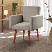 Kit 2 Poltronas Decorativas Cadeiras Nina Veludo Chocolate Marfim - 5