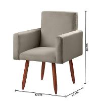 Kit 2 Poltronas Decorativas Cadeiras Nina Veludo Chocolate Marfim - 7