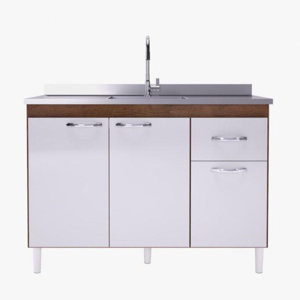 Balcão Para Pia 120cm Indekes Sem Tampo 6115.491 Noce/off - 4