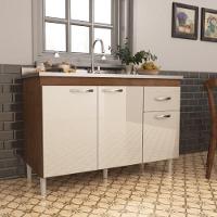 Balcão Para Pia 120cm Indekes Sem Tampo 6115.491 Noce/off - 2