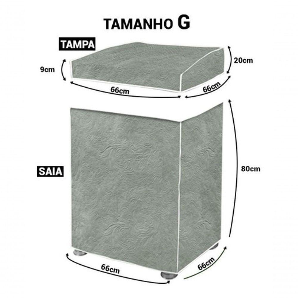 Capa De Máquina De Lavar Zigzag Forrada G - Proteção Extra - 2