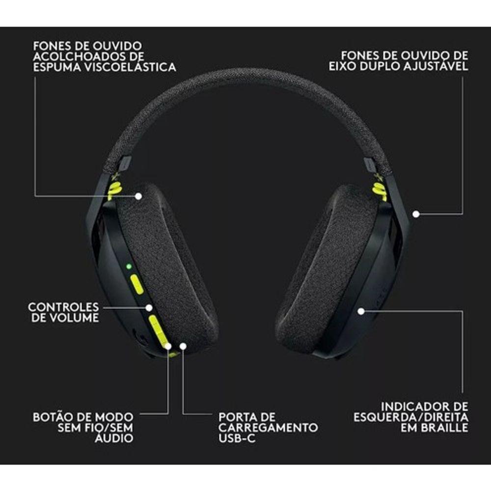 Fone De Ouvido Gamer G435 Logitech Bluetooth - 6